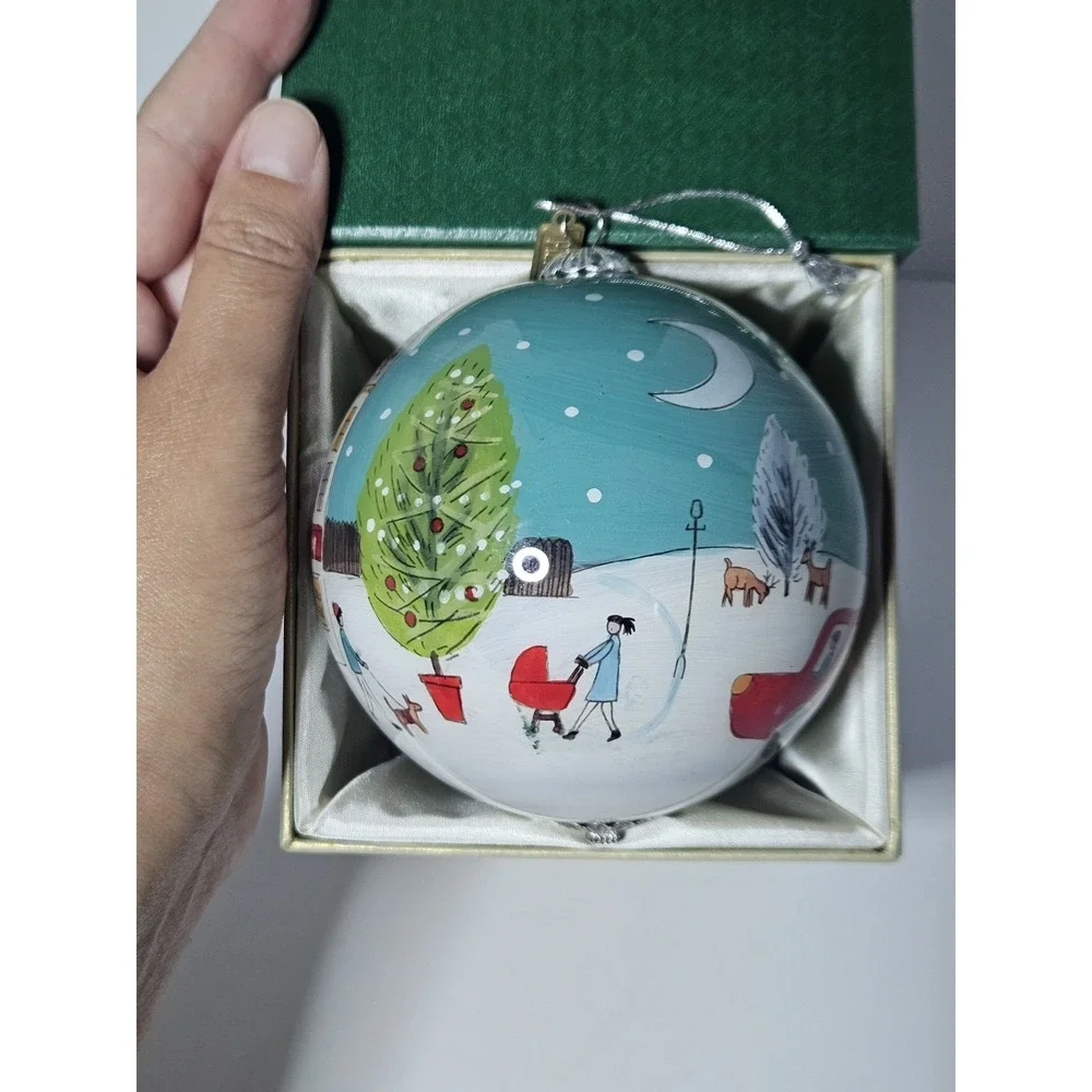 Pier 1 Li Bien Toy Shop Christmas Ornament Hand Painted Glass Ball Village Boxed